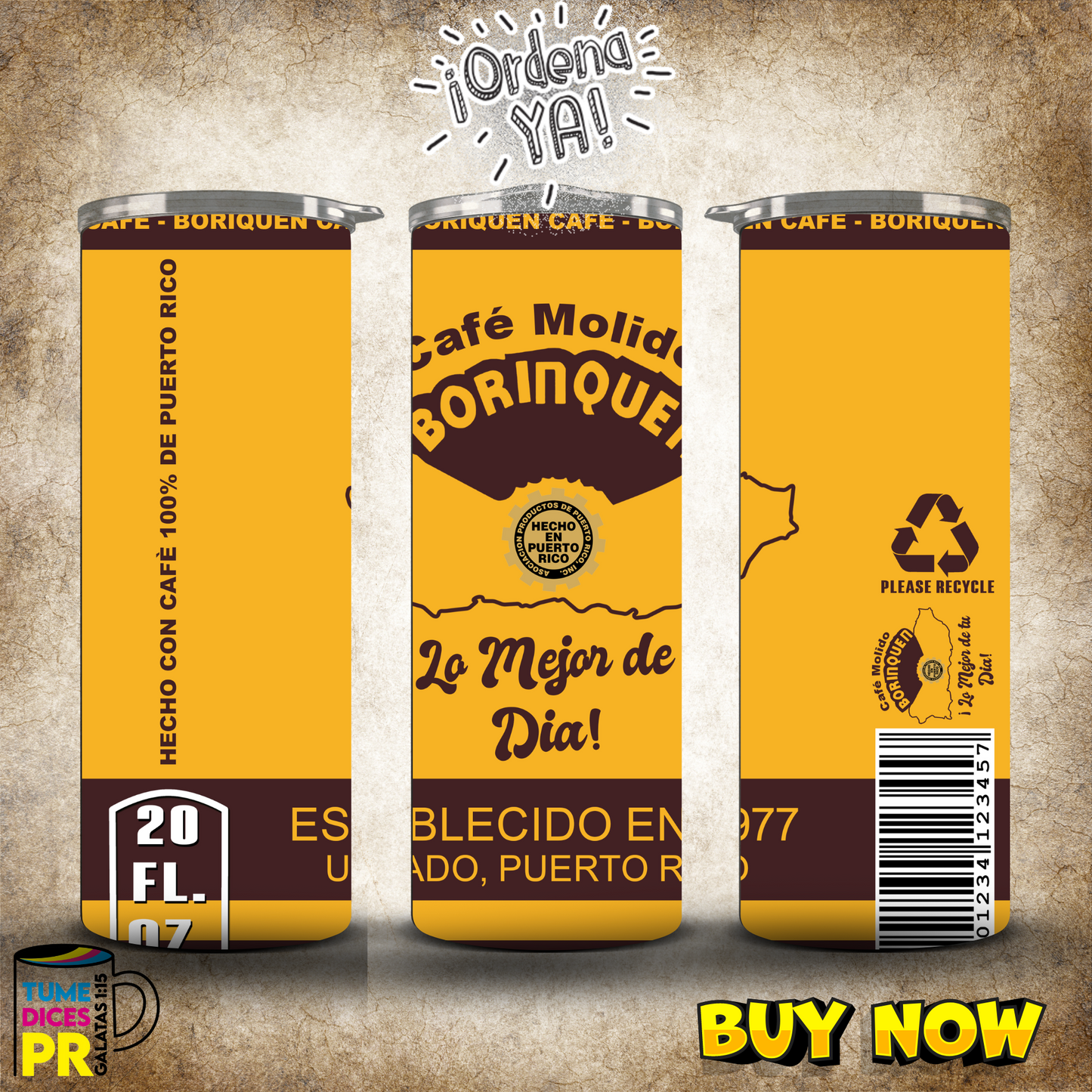 PUERTO RICO 3 Skinny Tumbler
