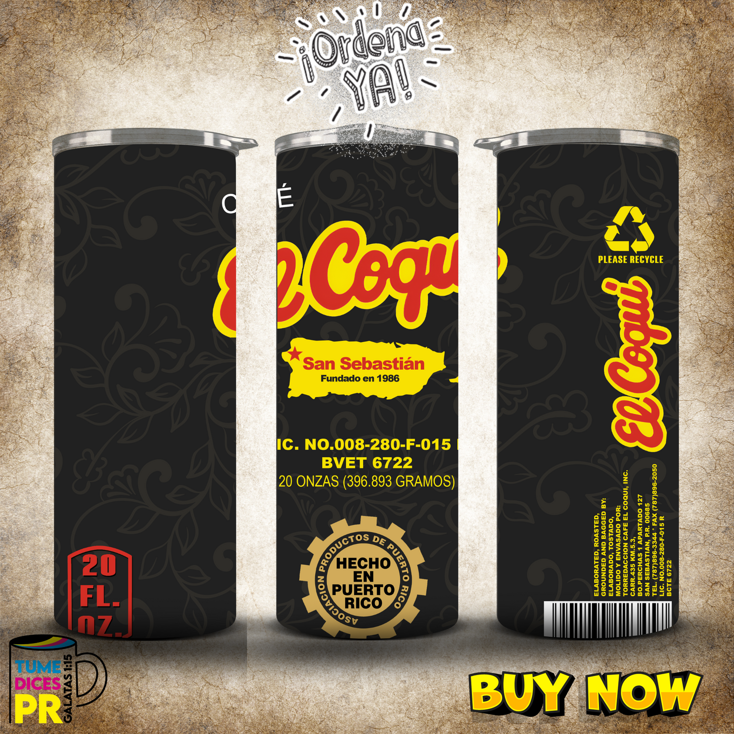 PUERTO RICO 3 Skinny Tumbler