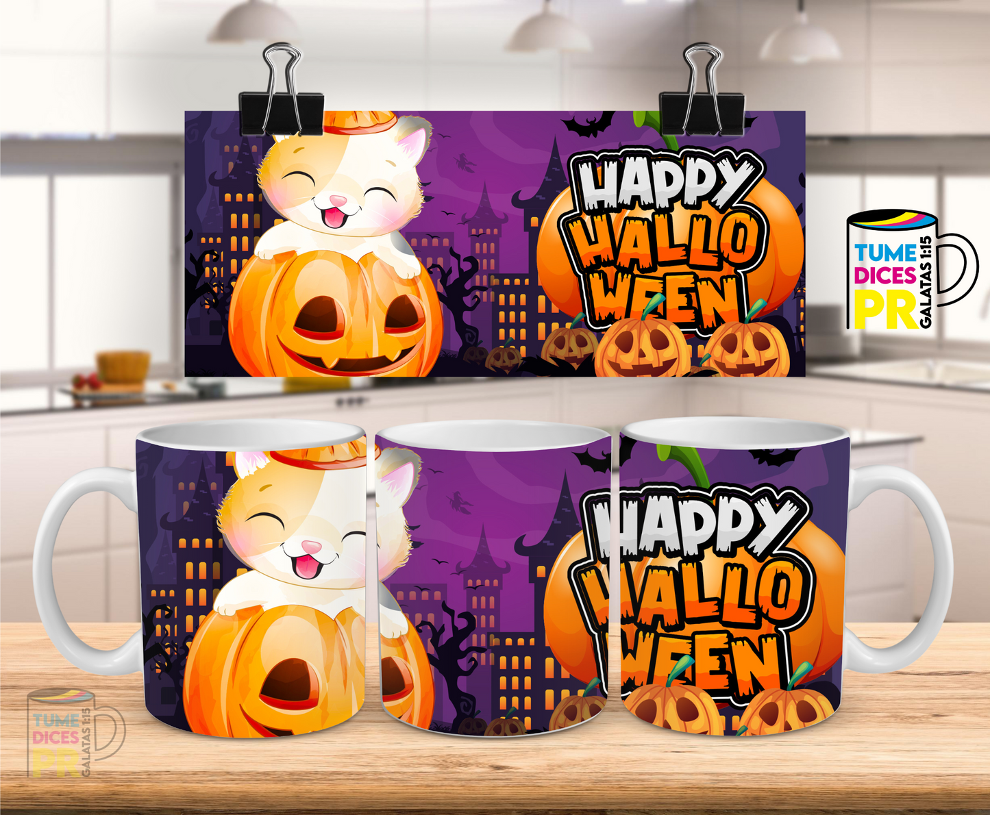 Taza Halloween Animalitos