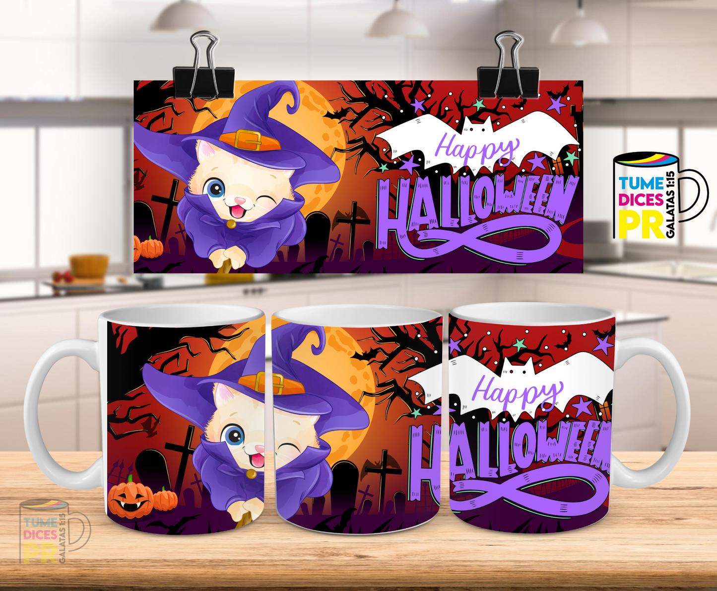 Taza Halloween Animalitos