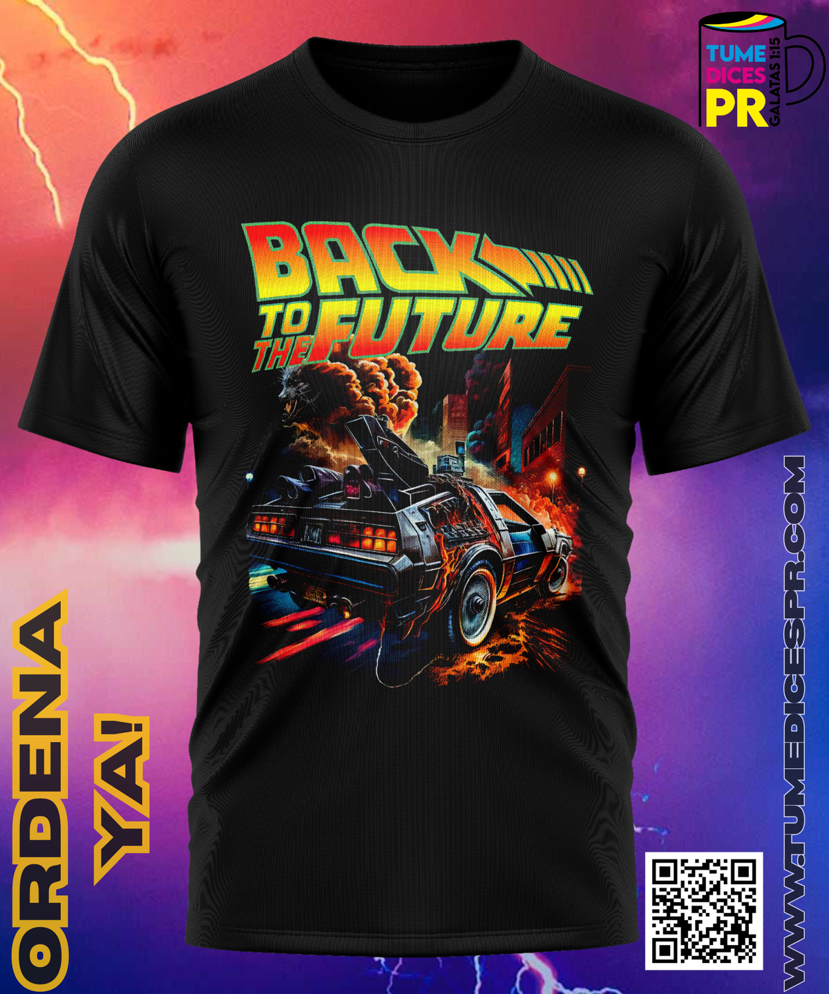 Camiseta BACK TO THE FUTURE | Algodón y poliéster | Tallas S–XL