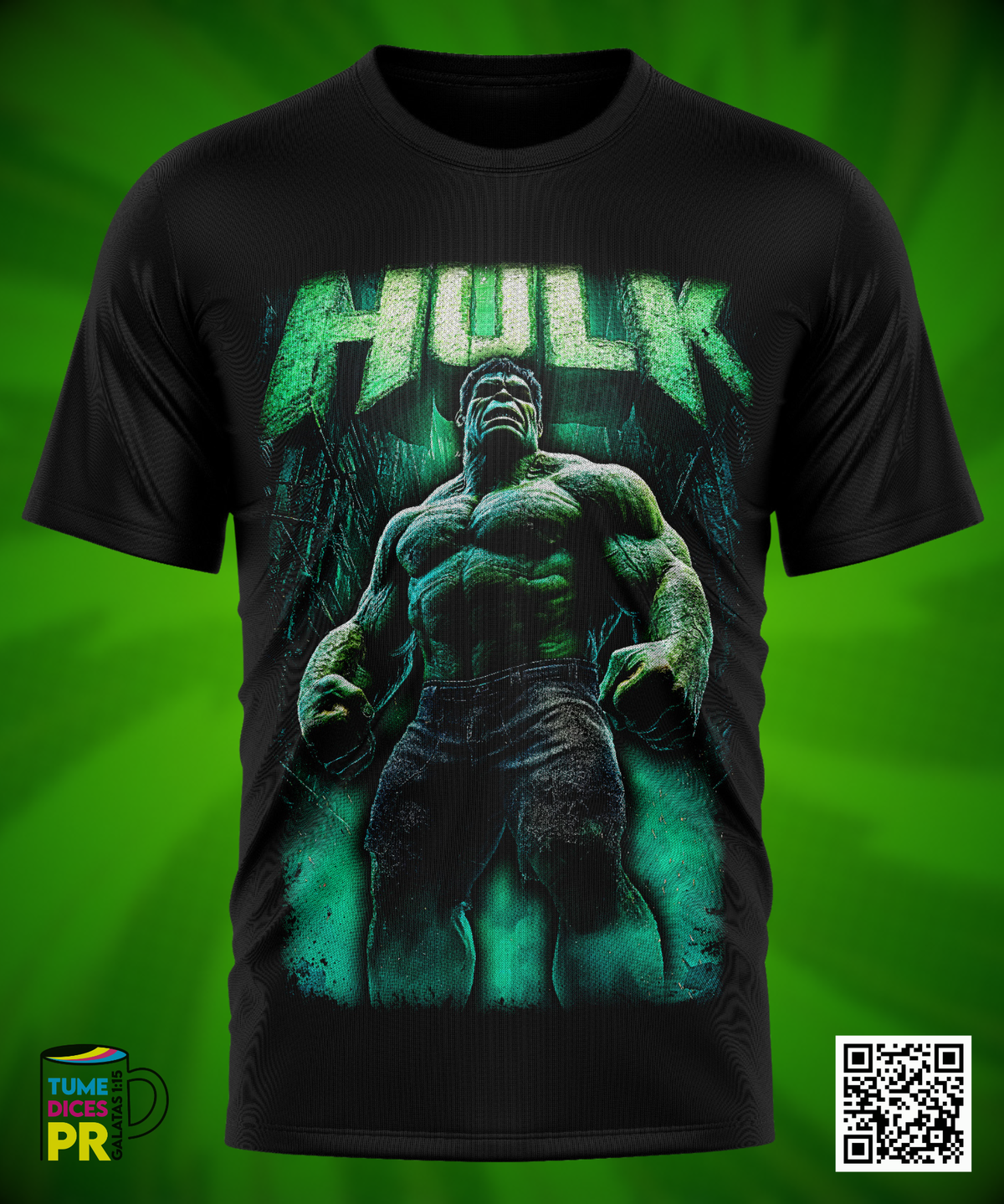 Camiseta HULK | Algodón y poliéster | Tallas S–XL