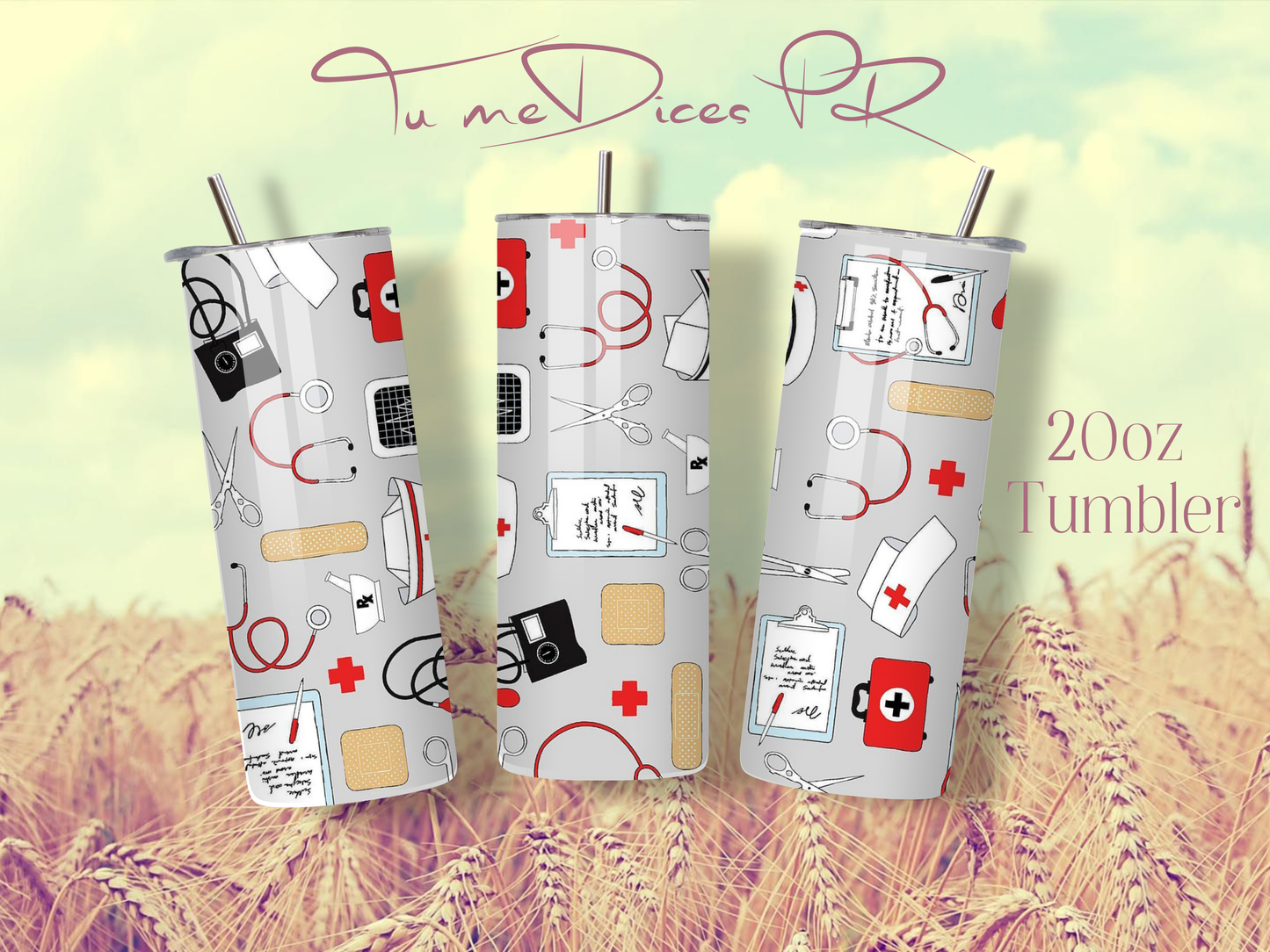 ENFERMER@S Skinny Tumbler