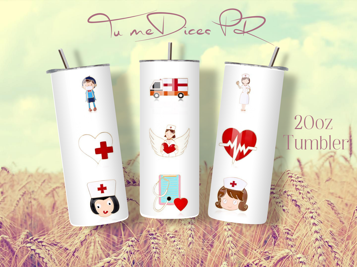 ENFERMER@S Skinny Tumbler