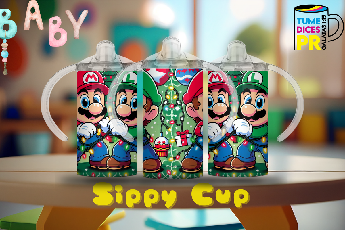 Sippy Cup Mario y Luigi Navidad