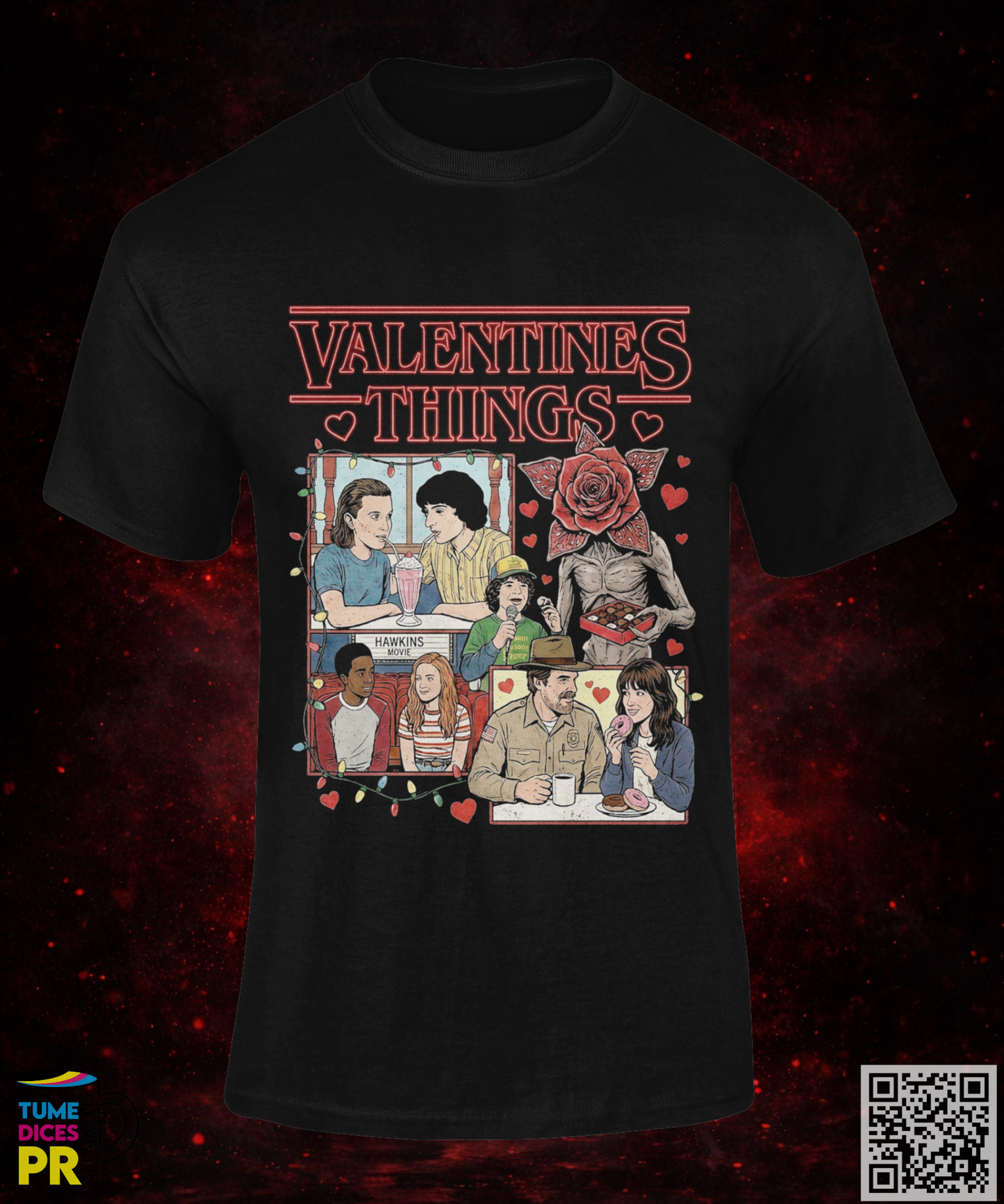 STRANGER THINGS SAN VALENTIN Camisetas