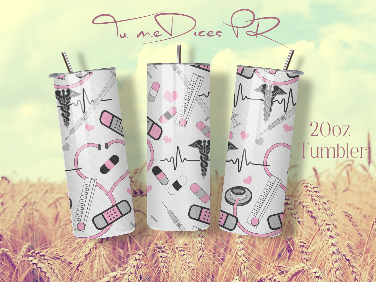 ENFERMER@S Skinny Tumbler