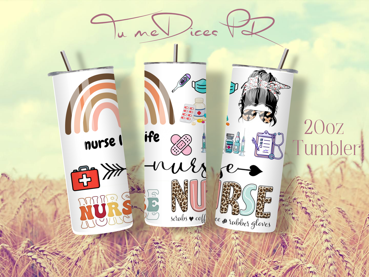 ENFERMER@S Skinny Tumbler