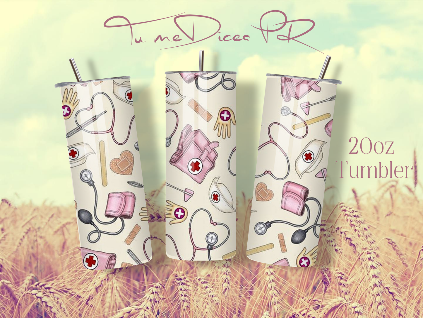 ENFERMER@S Skinny Tumbler