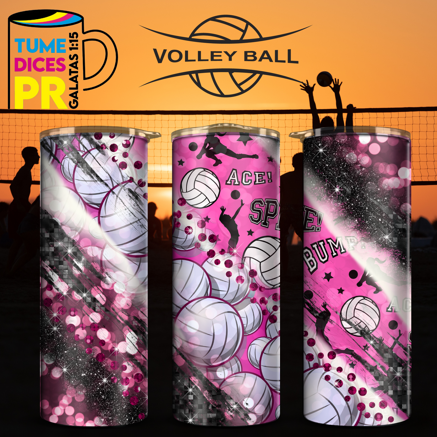 VOLLEYBALL Skinny Tumbler