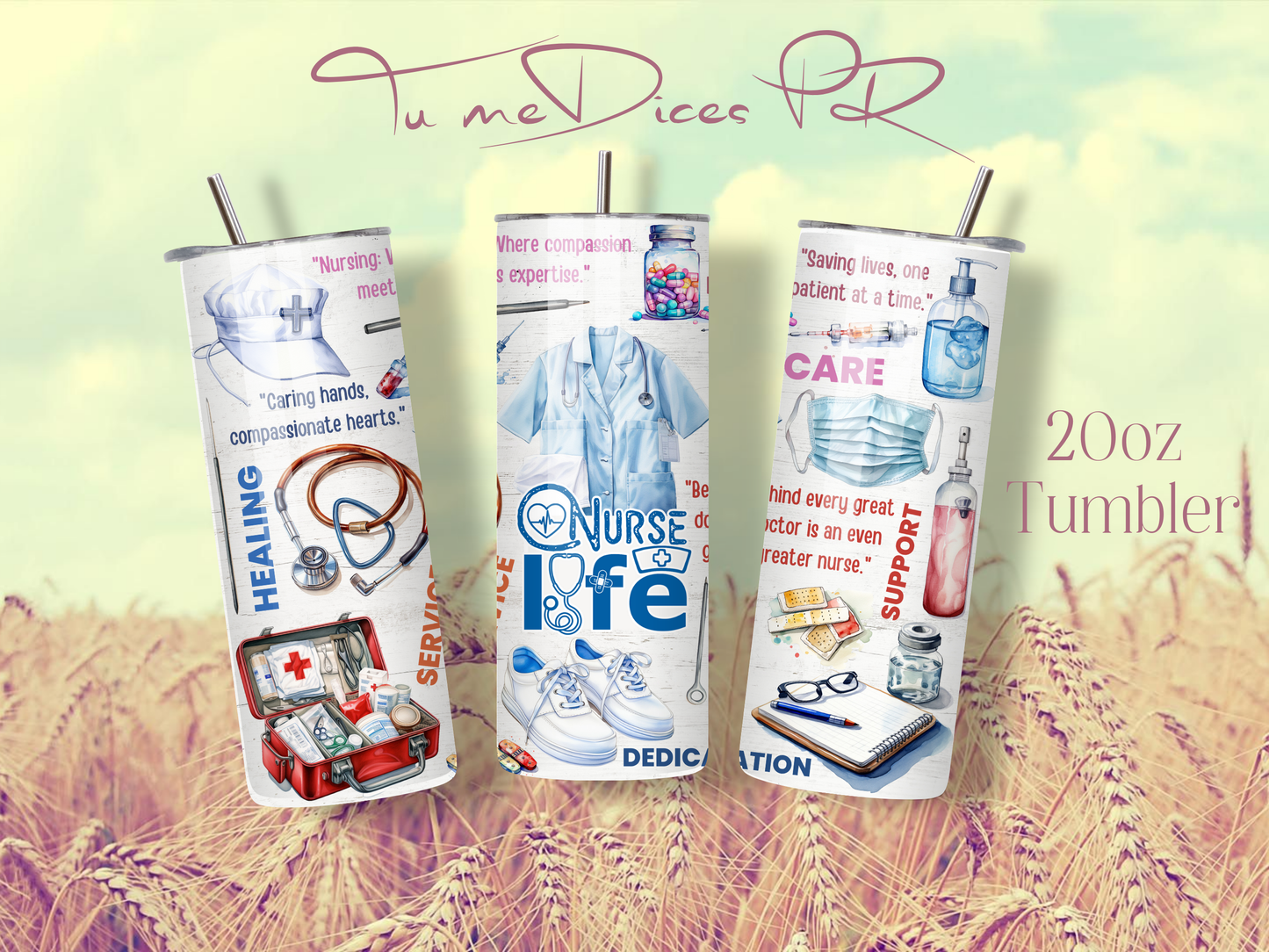 ENFERMER@S Skinny Tumbler