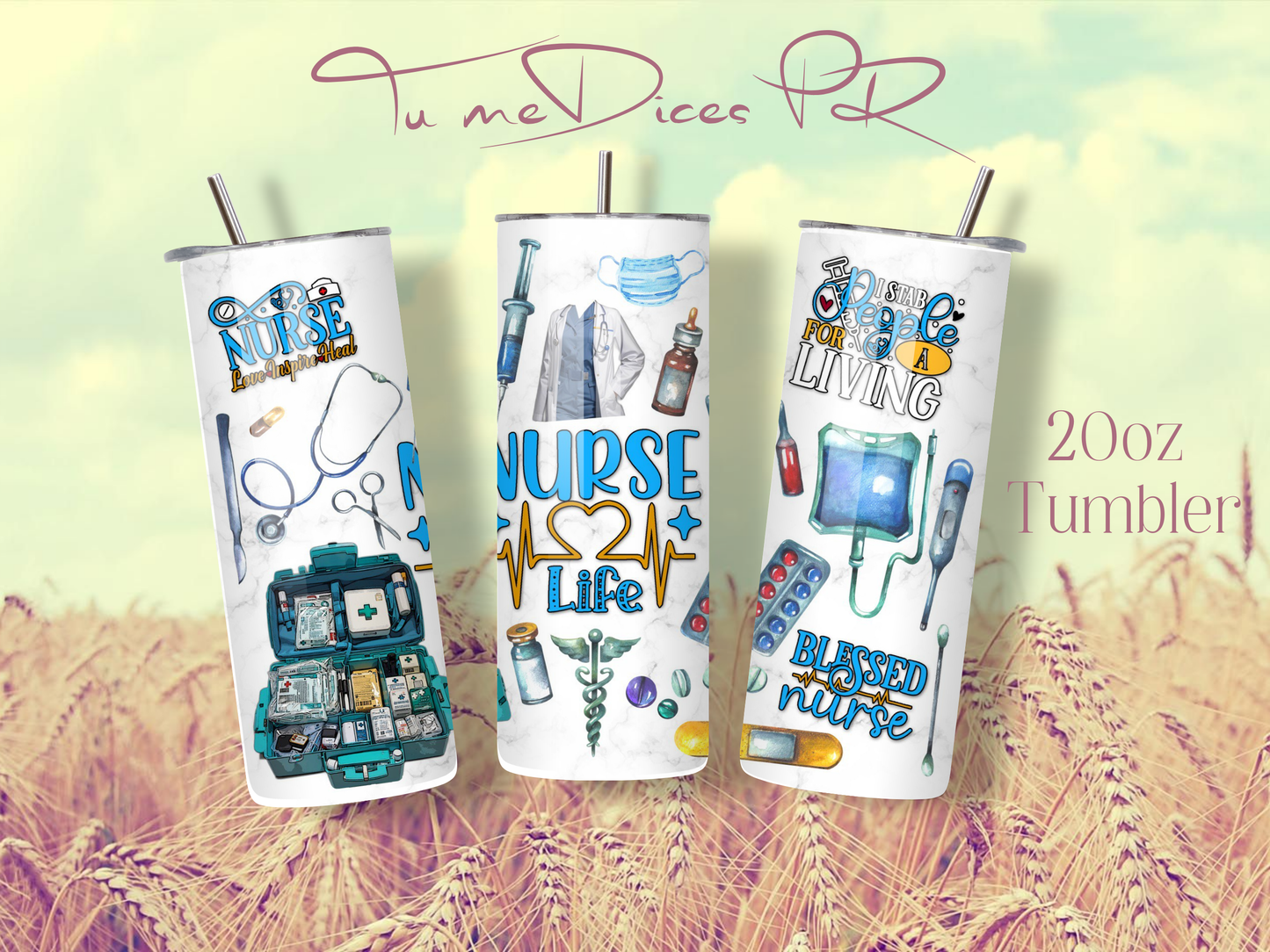 ENFERMER@S Skinny Tumbler