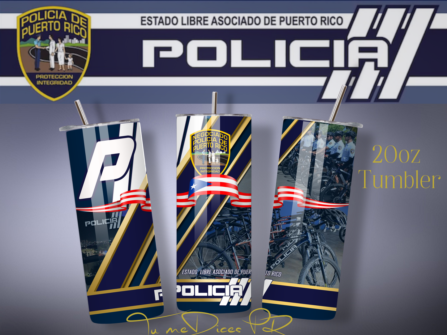 POLICIA PR Skinny Tumbler