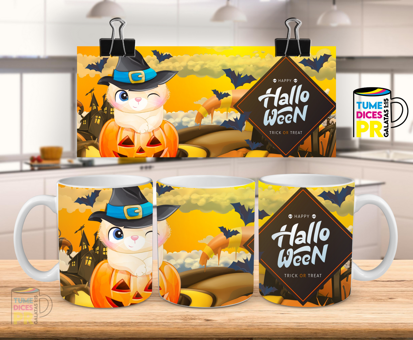 Taza Halloween Animalitos