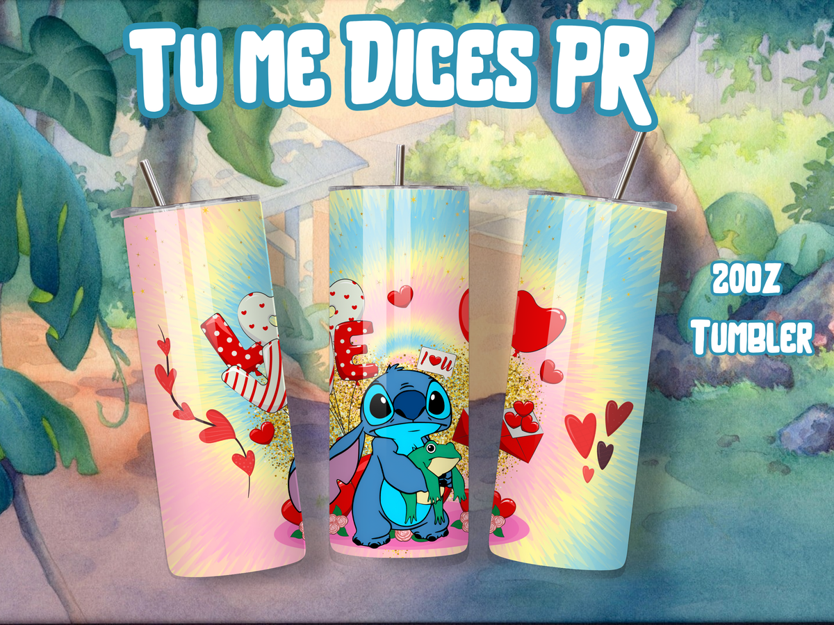 Tumbler Lilo & Stitch Skinny 20 oz | Personalizable | Mantiene frío y calor