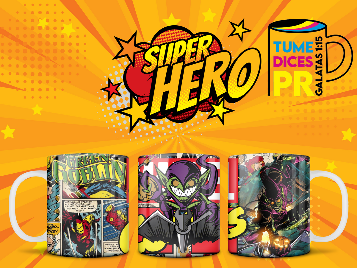 Taza SUPER HEROES 11 oz | Cerámica sublimada | Personalizable