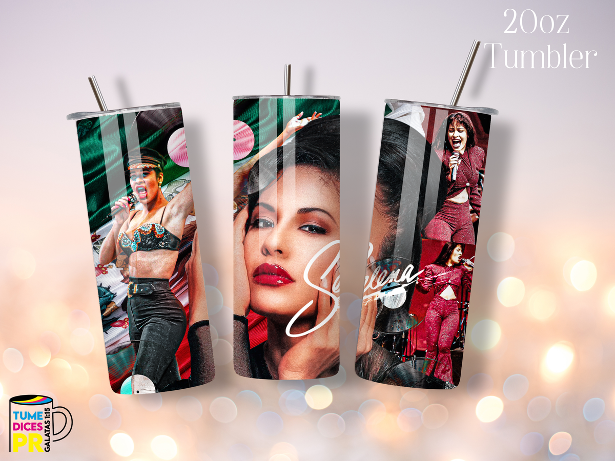 Tumbler Selena Skinny 20 oz | Personalizable | Mantiene frío y calor