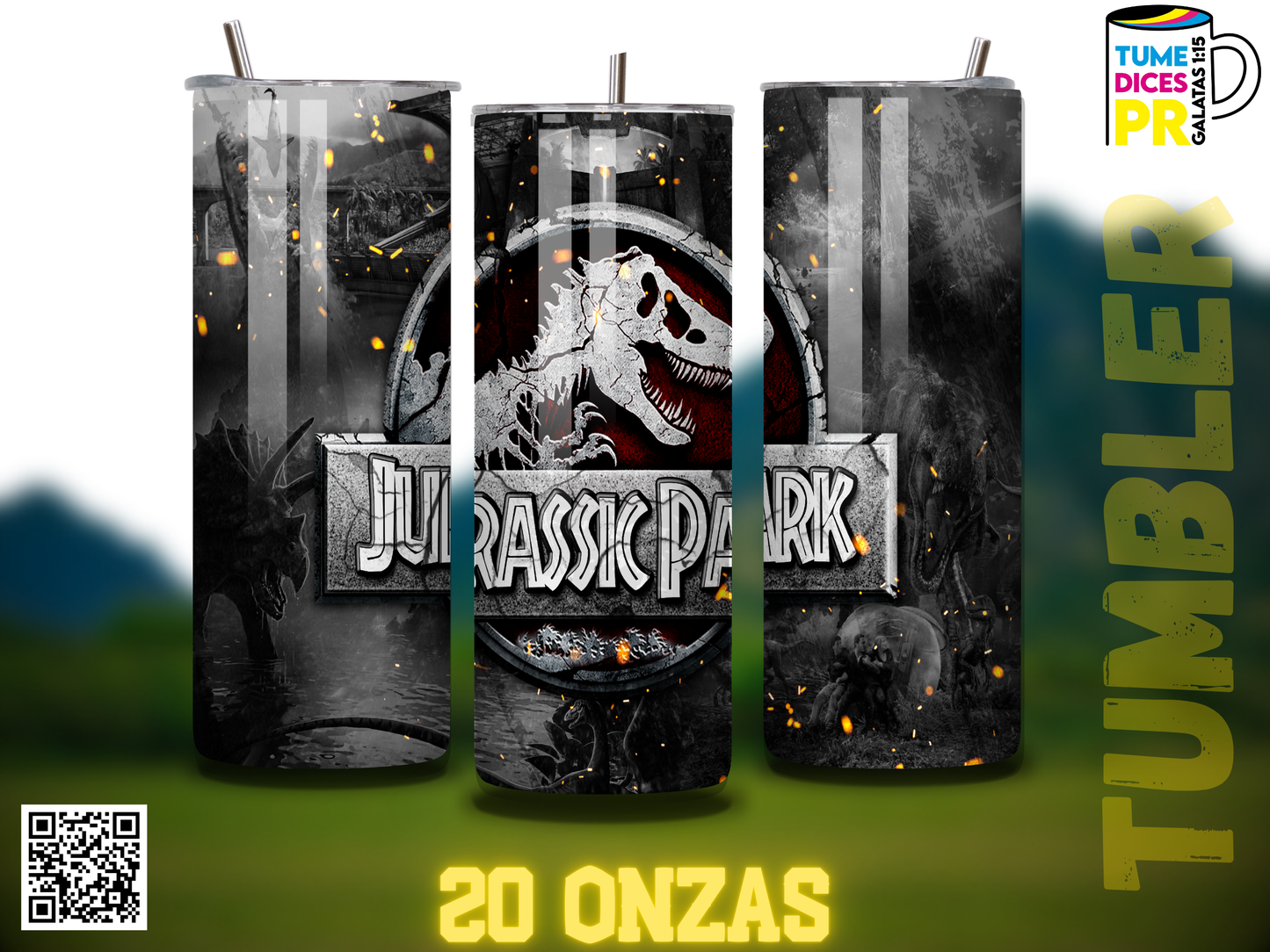 JURASSIC PARK Skinny Tumbler