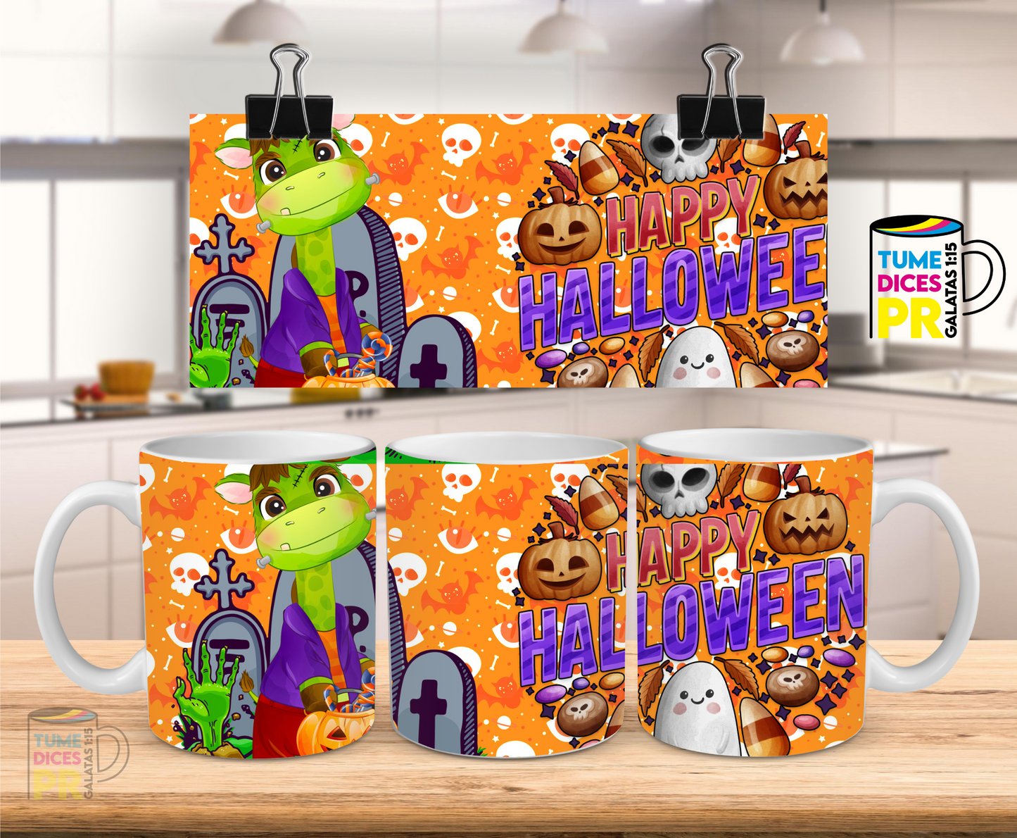 Taza Halloween Animalitos
