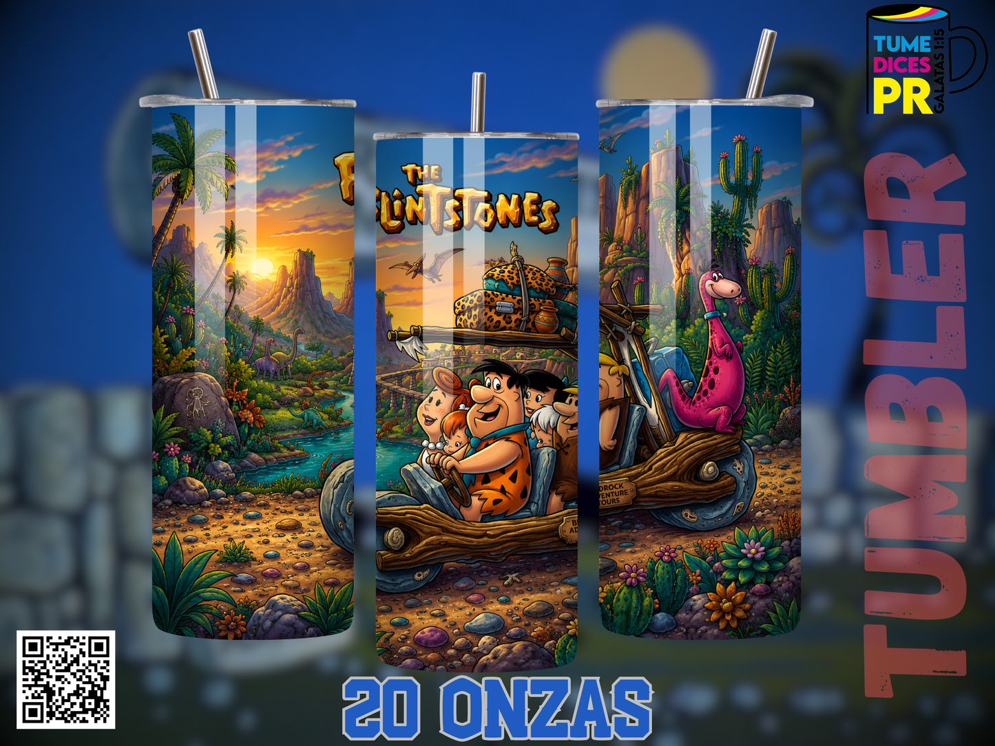 THE FLINTSTONES Skinny Tumbler