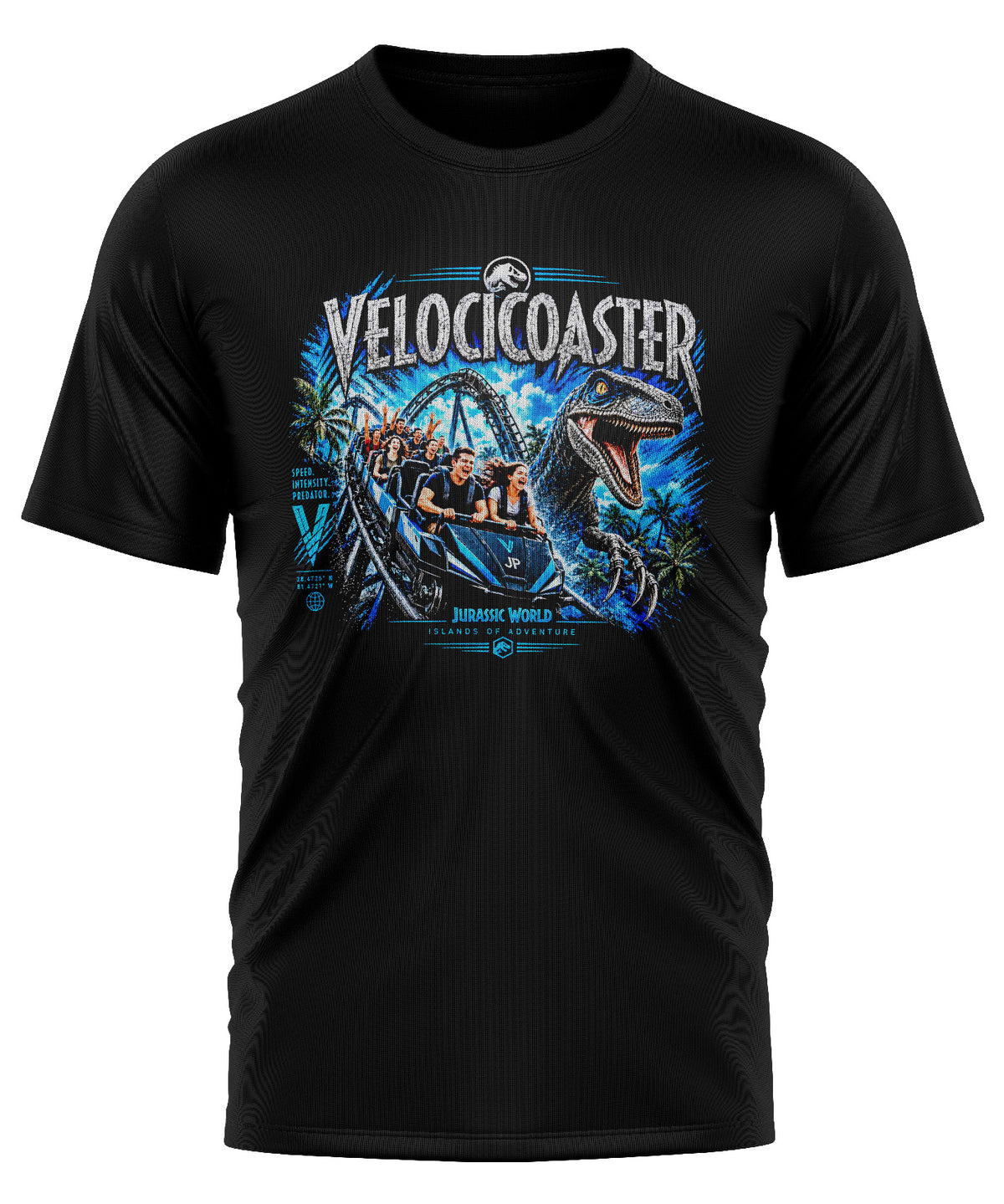Velocicoaster |Diseño Digital PNG Semitono para Camiseta Negra