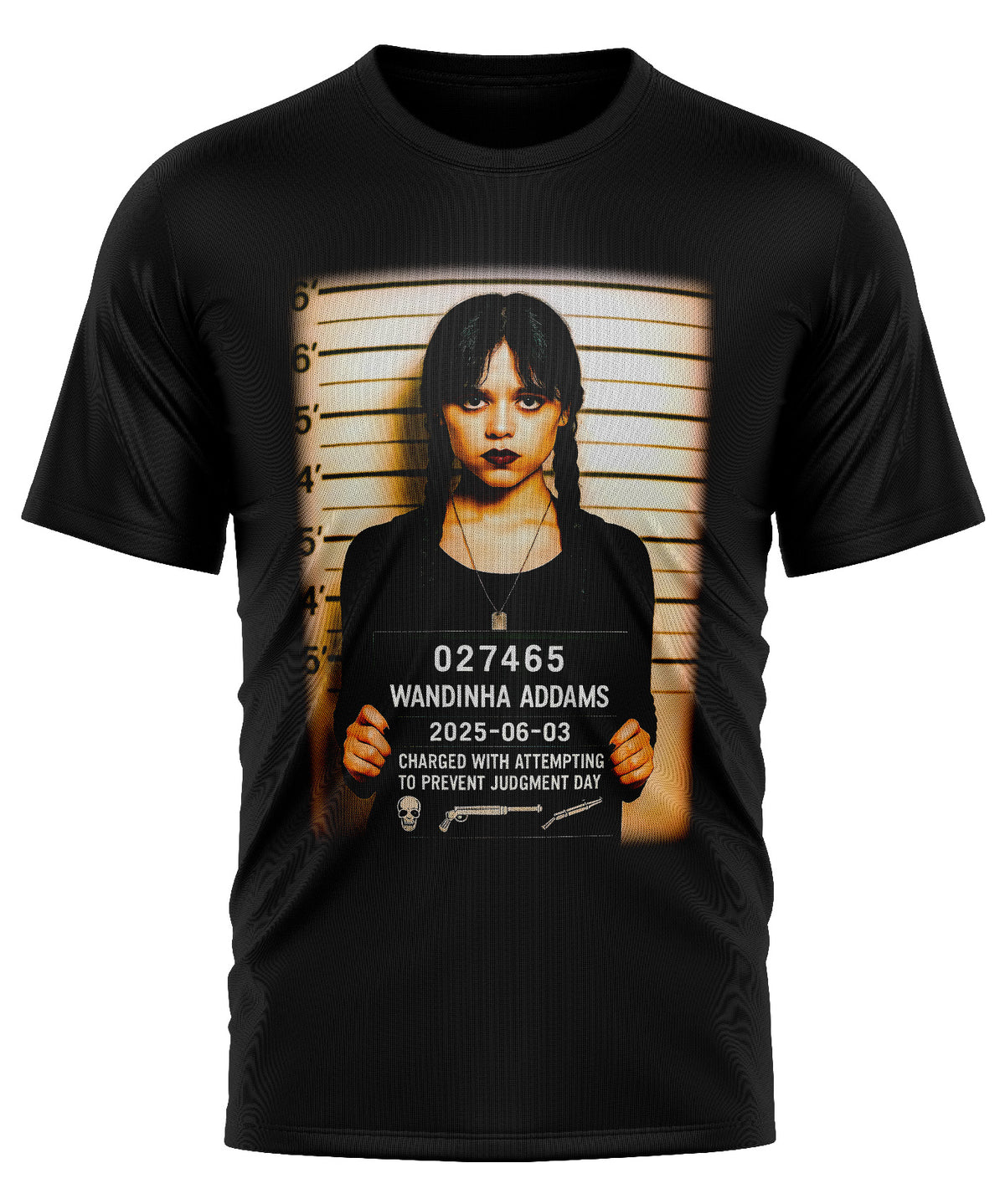 Wednesday |Diseño Digital PNG Semitono para Camiseta Negra