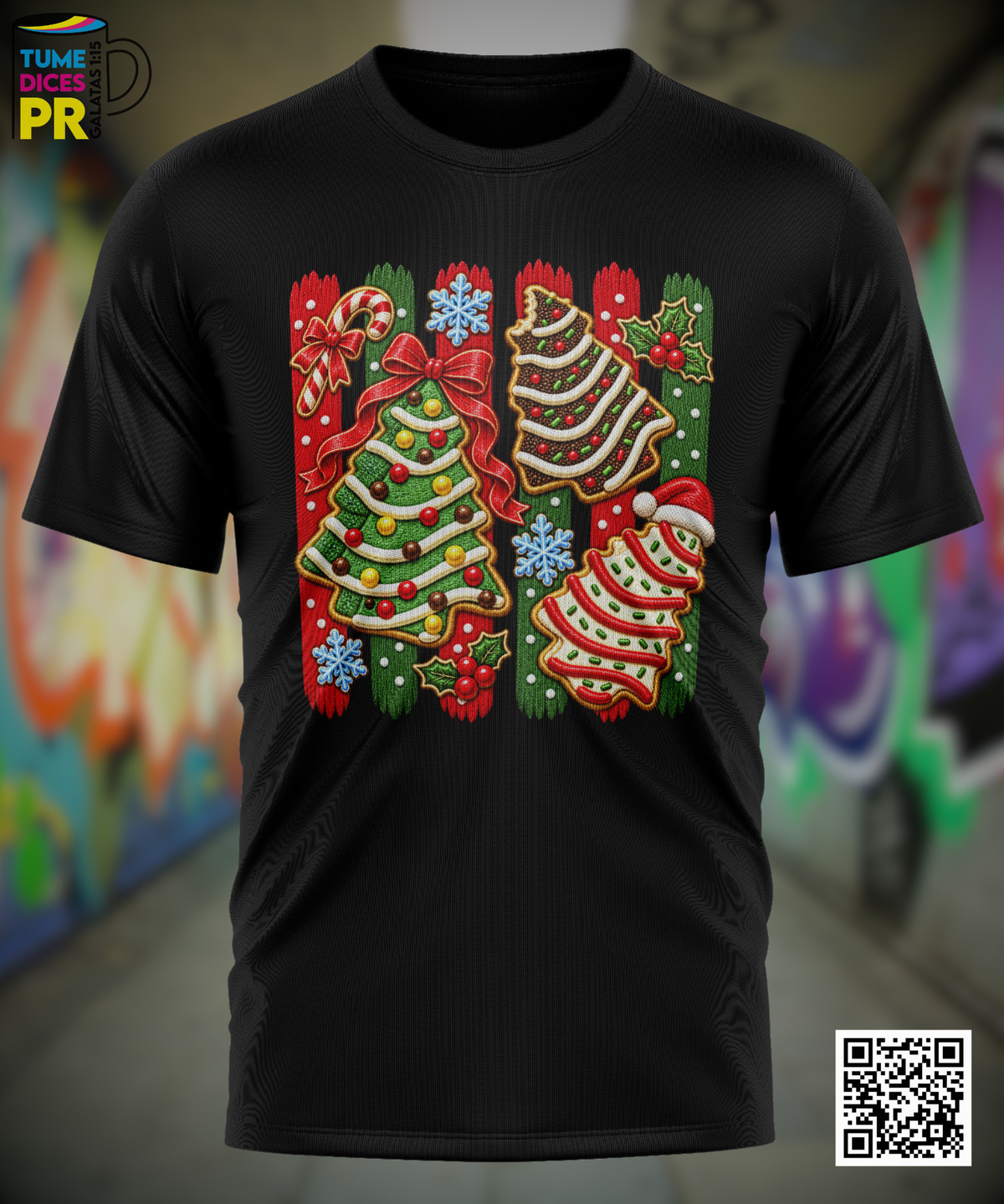 Camiseta ARBOLITOS DE NAVIDAD | Algodón y poliéster | Tallas S–XL