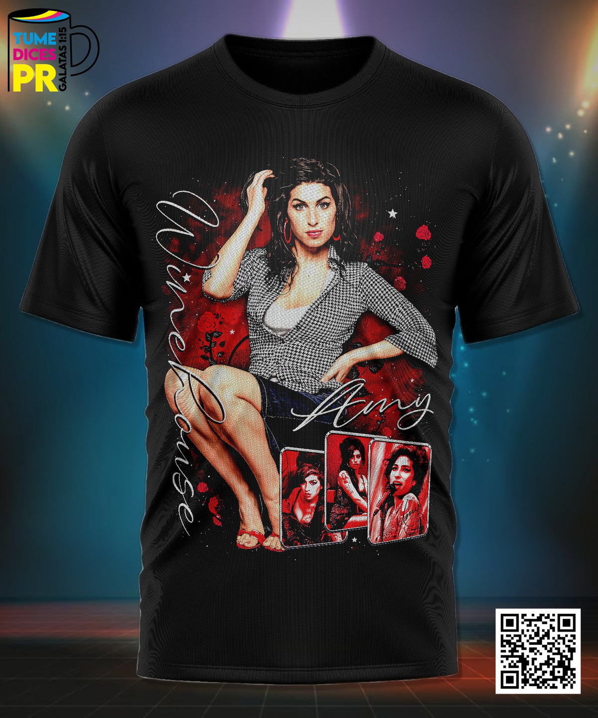 Camiseta AMY WINEHOUSE | Algodón y poliéster | Tallas S–XL