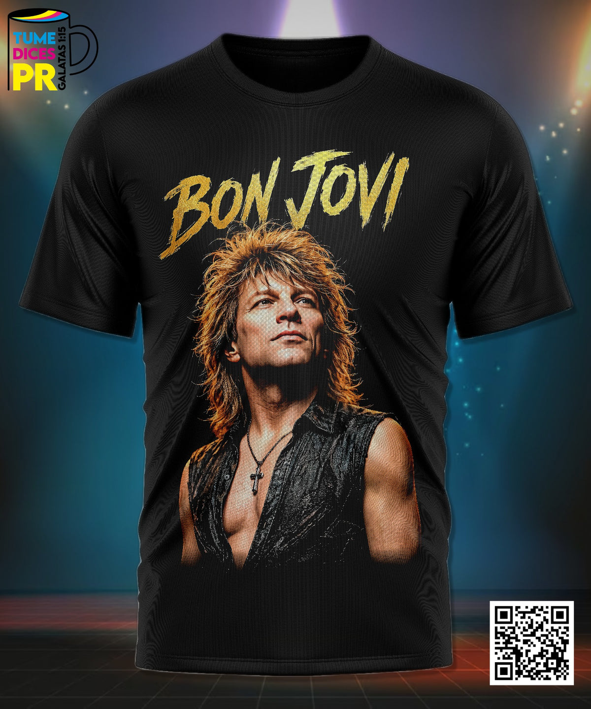 Camiseta BON JOVI | Algodón y poliéster | Tallas S–XL