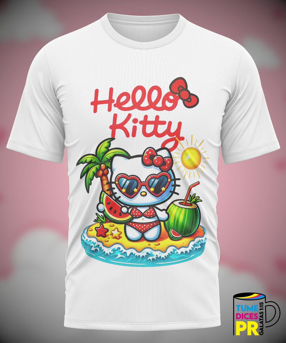 Camiseta Hello Kitty | Algodón y poliéster | Tallas S–XL