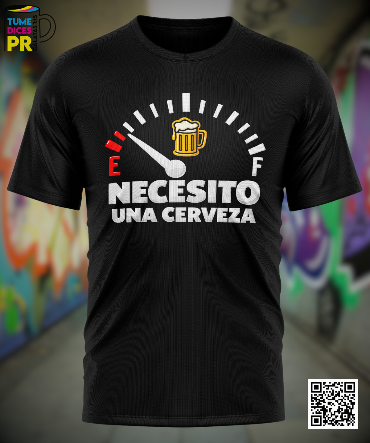 Camiseta NECESITO UNA CERVEZA | Algodón y poliéster | Tallas S–XL
