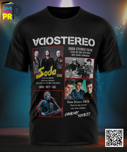 Camiseta Soda Stereo | Algodón y poliéster | Tallas S–XL
