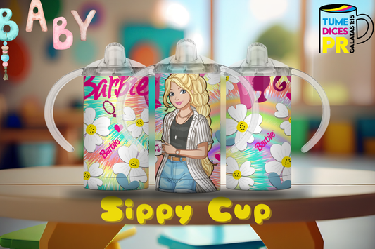 Sippy Cup Barbie 3 12 oz | Acero inoxidable | Con sorbeto