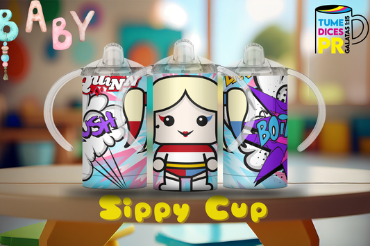 Sippy Cup Harley Quinn 12 oz | Acero inoxidable | Con sorbeto