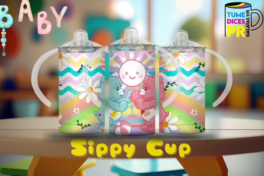 Sippy Cup Care Bears arcoíris 12 oz | Acero inoxidable | Con sorbeto
