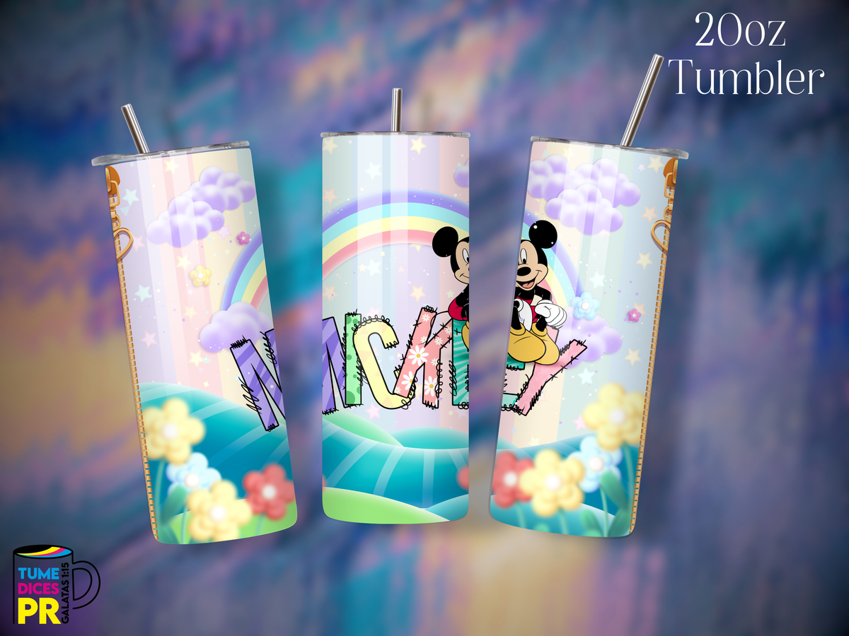 Tumbler Mundo Mágico 3 Skinny 20 oz | Personalizable | Mantiene frío y calor