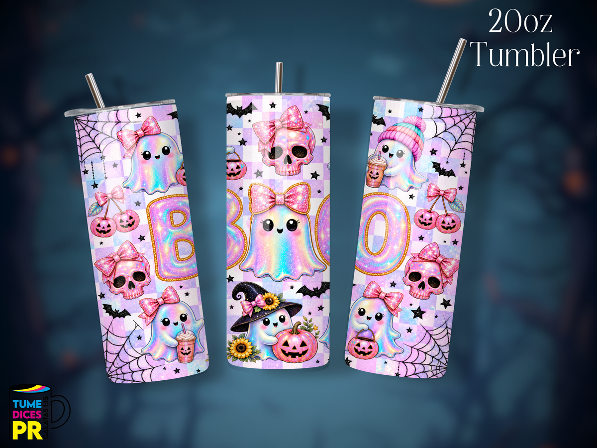Tumbler Halloween 1 Skinny 20 oz | Personalizable | Mantiene frío y calor
