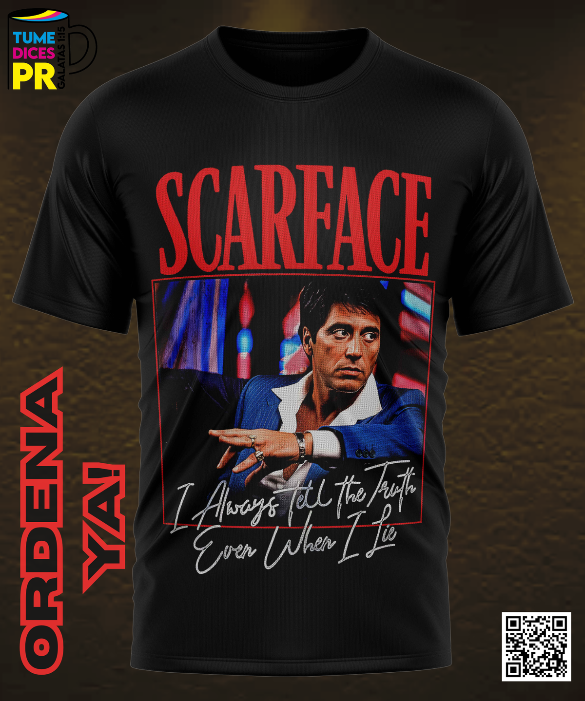 Camiseta SCARFACE | Algodón y poliéster | Tallas S–XL