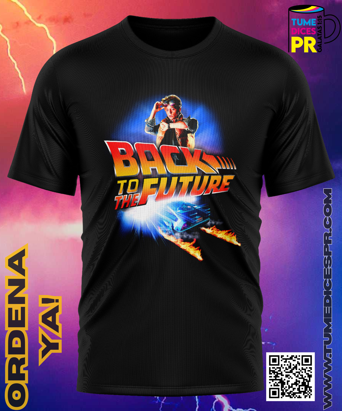 Camiseta BACK TO THE FUTURE | Algodón y poliéster | Tallas S–XL