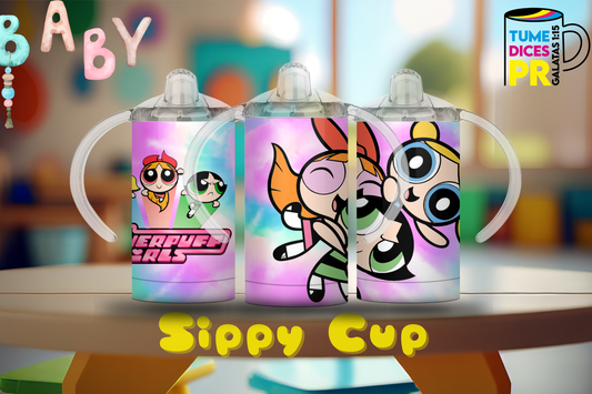 Sippy Cup Chicas Superpoderosas 3 12 oz | Acero inoxidable | Con sorbeto