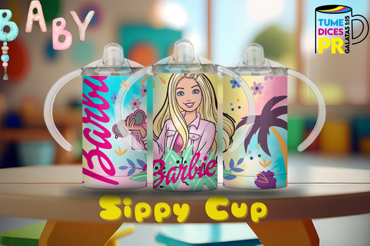 Sippy Cup Barbie 4 12 oz | Acero inoxidable | Con sorbeto