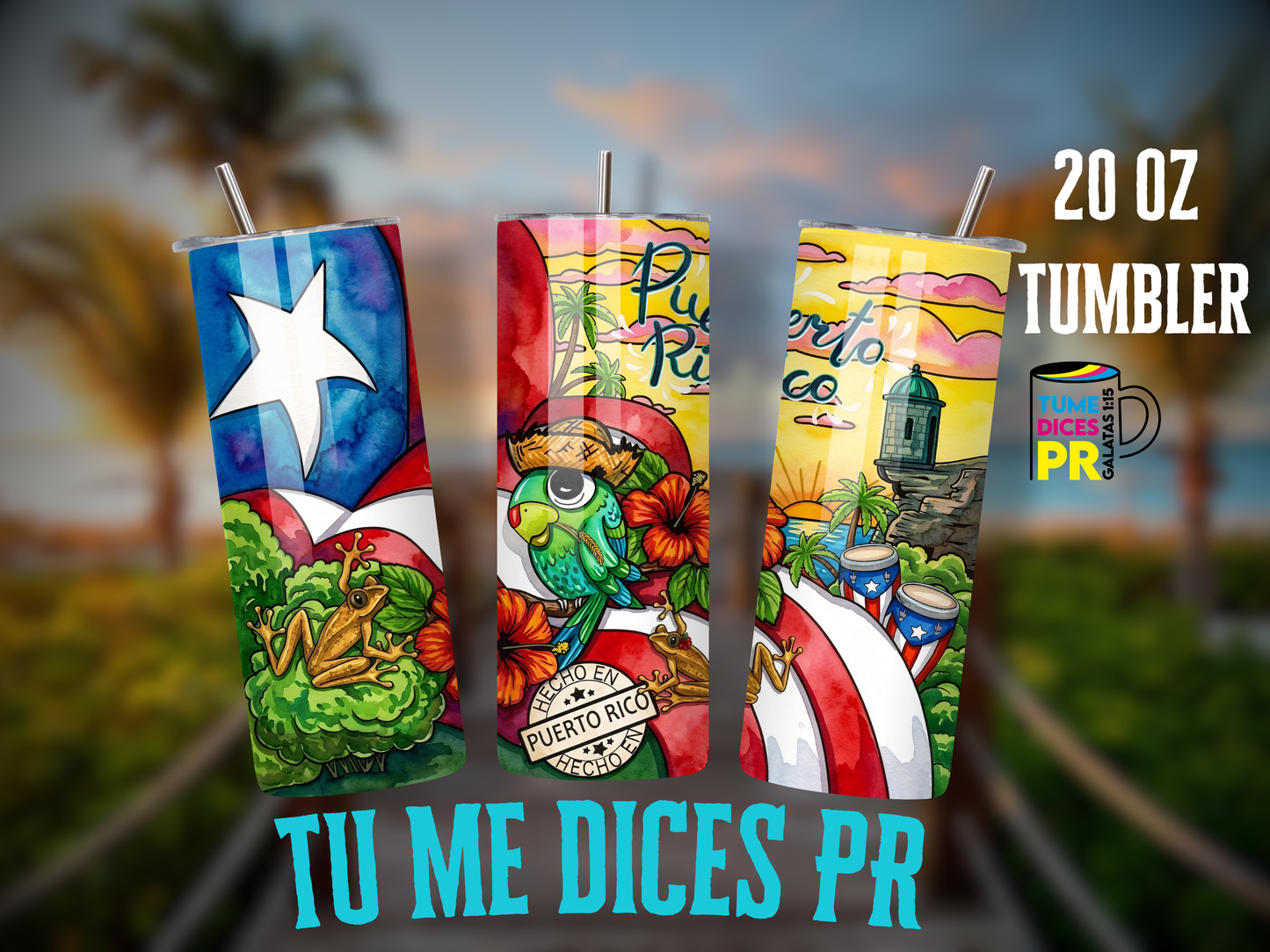PUERTO RICO 3 Skinny Tumbler