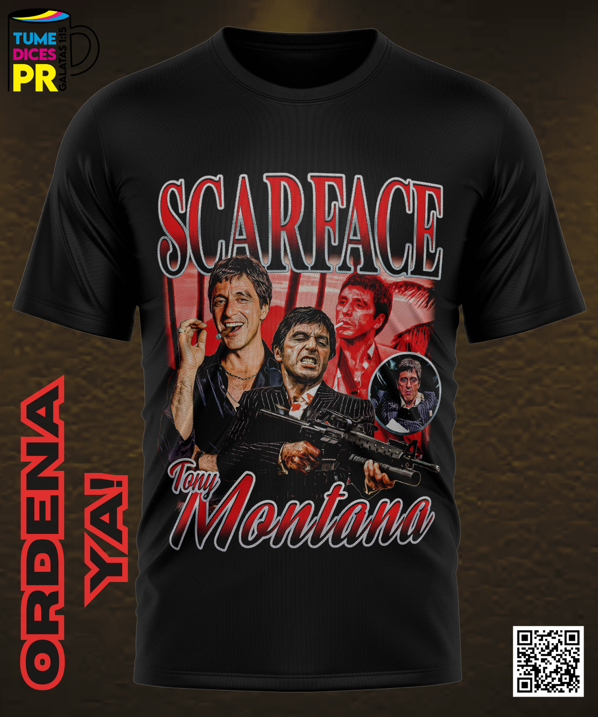 Camiseta SCARFACE | Algodón y poliéster | Tallas S–XL