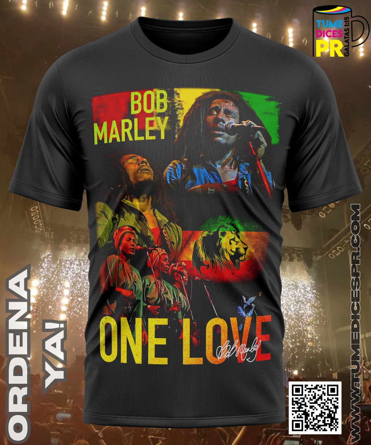 Camiseta BOB MARLEY | Algodón y poliéster | Tallas S–XL
