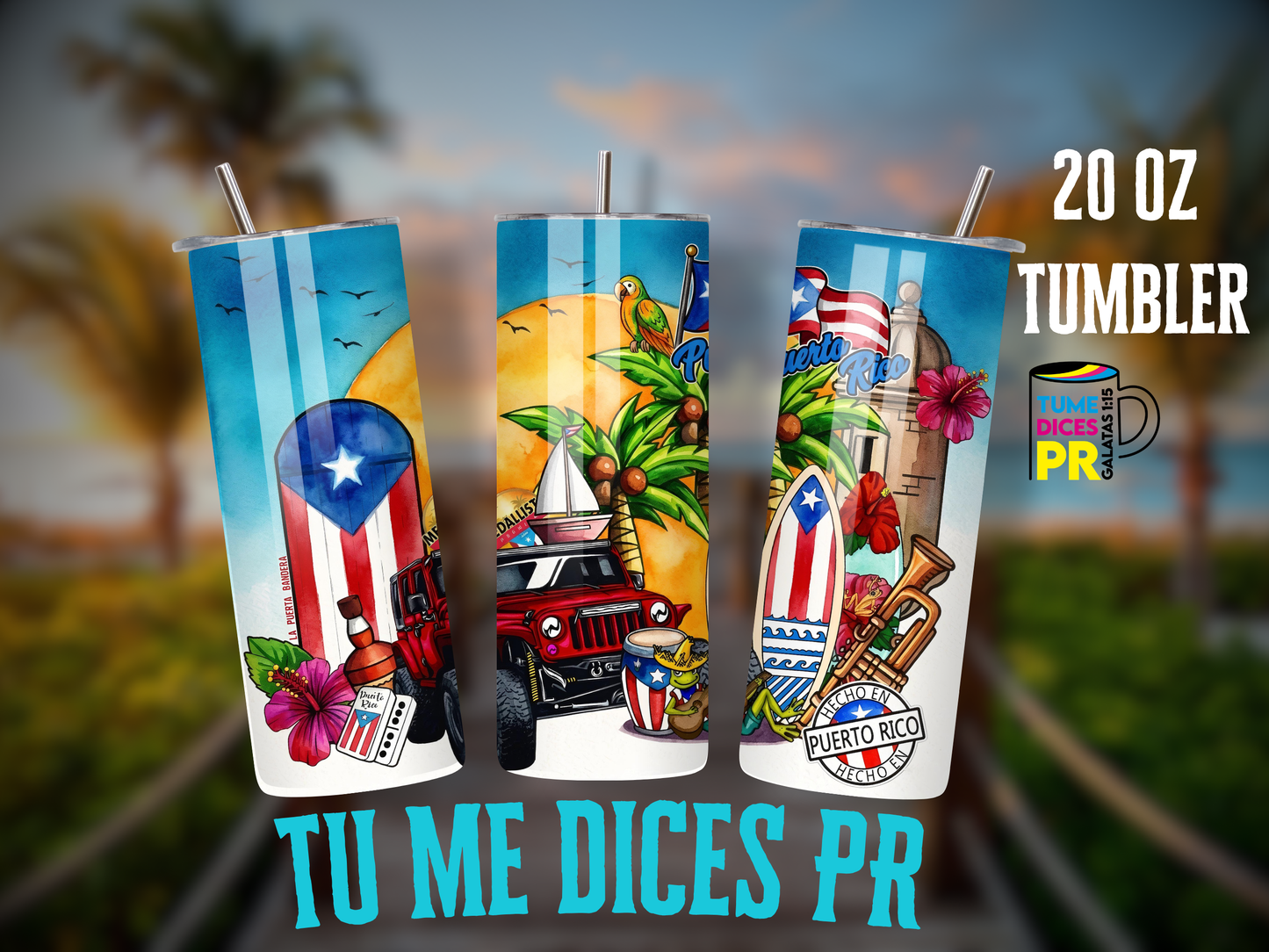 PUERTO RICO 3 Skinny Tumbler