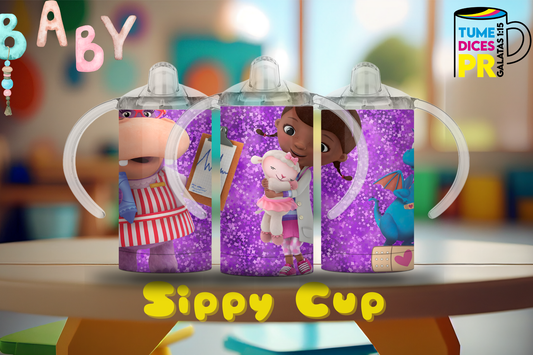 Sippy Cup Doctora Juguetes 12 oz | Acero inoxidable | Con sorbeto