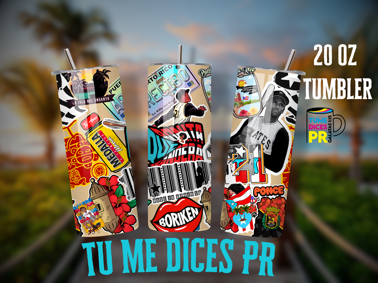 PUERTO RICO 3 Skinny Tumbler