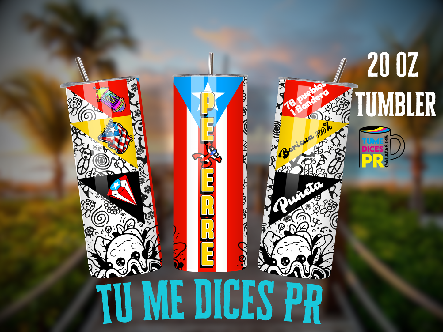 PUERTO RICO 3 Skinny Tumbler