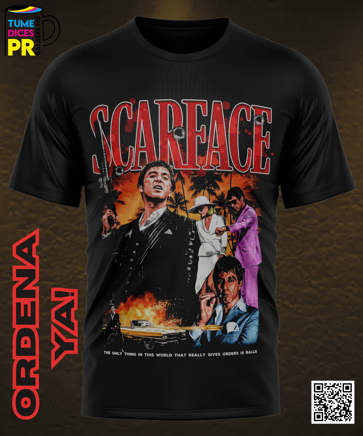 Camiseta SCARFACE | Algodón y poliéster | Tallas S–XL