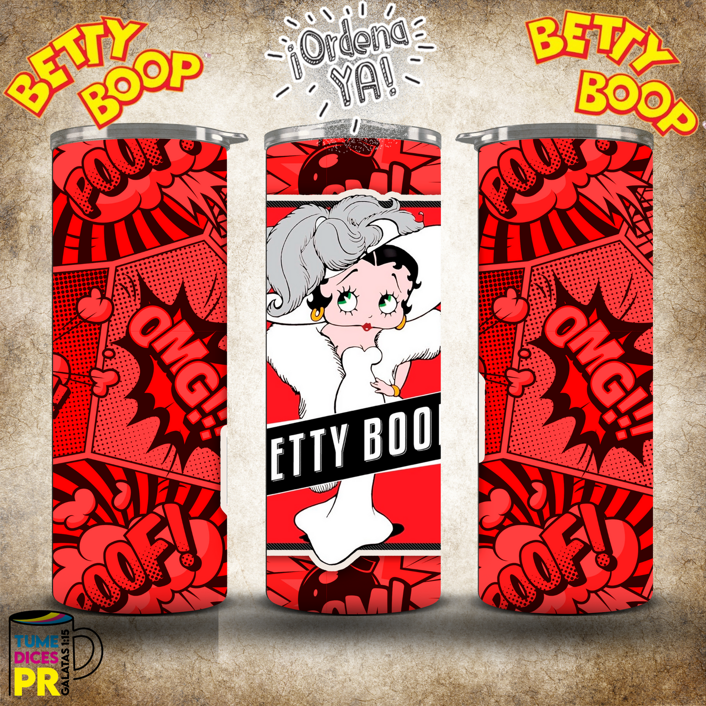 BETTY BOOP Skinny Tumbler